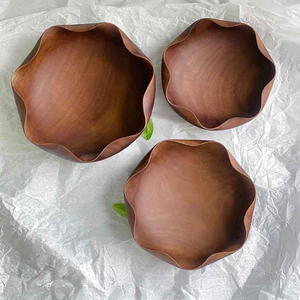 Juego de Tazones Redondos de Madera Pulida, Ligeros, Naturales, Ecológicos y de Alta Calidad para el Hogar, Hoteles y Restaurantes por MULTI CRAFT - Product Image 1