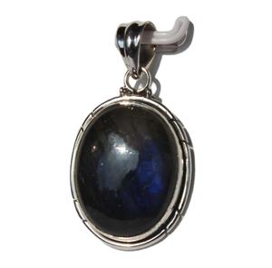 Pendentif unisexe en argent sterling 925 fabriqué à la main en labradorite lunette en forme de goutte cristal de guérison pendentifs de mode breloques - Product Image 1