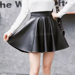 Pakistan fait femmes jupe en cuir Look élégant haute qualité Pu femmes jupe en cuir pour toutes les saisons - Product Image 3