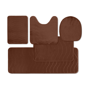 Ensemble de 5 tapis de salle de bain ultra doux et antidérapants Tapis de bain absorbant Tapis de salle de bain en peluche - Product Image 2