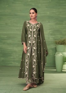 Salwar Kameez traditionnel en georgette fleurie, costume de mariage avec broderie pour les Indiennes et les Pakistanaises pour toutes les occasions - Product Image 6