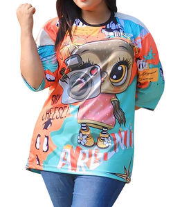 Camiseta Holgada de Mujer al por Mayor, de Primera Calidad, Suave y Cómoda, con Hombros Caídos, Diseño Personalizado Estampado, 100% Algodón Transpirable - Product Image 1