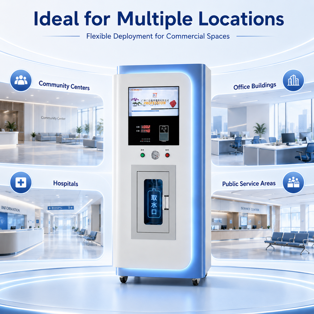 IoT Smart Hydrogen Water Machine Commercial Self Service Water Dispensing Kiosk with Touch Screen