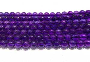 Cuentas Redondas de Amatista Natural de Color Morado, Grado Premium, Certificadas por IGI, Material de Piedra Preciosa Clásica para Joyería, Artesanía y Uso Espiritual - Product Image 4