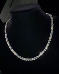 Cadena de Tenis de Lujo Chapada en Plata de Ley 925 con Diamantes Cultivados en Laboratorio con Corte VVS1, Joyería Unisex de Moda Hip Hop Personalizable OEM - Product Image 5