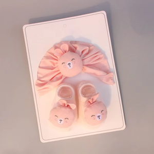 <span class=keywords><strong>MIO</strong></span> lindo bebé de dibujos animados sombrero calcetines conjunto de regalo encantador conejo oso patrón calcetines recién nacido suave turbante gorra para niños pequeños accesorios - Product Image 4