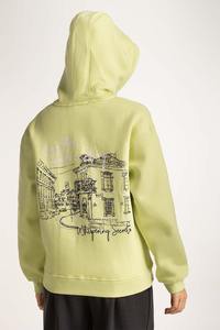 Sudadera con Capucha de Algodón Lavado al Ácido Personalizada de Moda, Sudadera Extra Grande de Alta Calidad Estilo Urbano, Sudadera con Capucha Vintage Lavada con Cierre para Mujer - Product Image 4