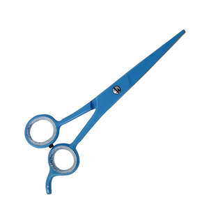 Vente en gros professionnel 6 pouces droit en acier inoxydable ciseaux de coupe de cheveux couleur bleue rasoir droit de barbier - Product Image 2