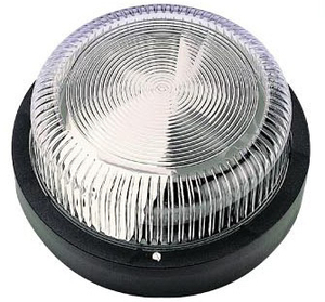 Lampada da parete rotonda impermeabile senza griglia, nera IP44 (Penoplastic 7210) - Product Image 1