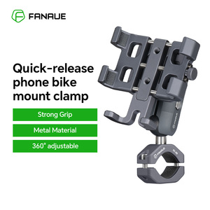 Fanaue xe máy xe đạp điện thoại núi với Damper sốc cho tay lái Side Gương Hợp kim nhôm cưỡi điện thoại chủ - Product Image 3