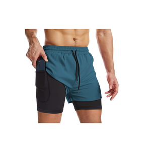 OEM Custom Logo <b>Men's</b> Workout Running <b>Shorts</b> 100% Polyester Terry New Design Fitness High Street Style Solid Pattern XS Size - Product Image 2
