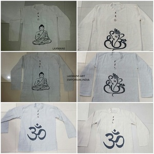 Gods พิมพ์ Mantra ผ้าฝ้ายผ้าฝ้ายแฟชั่น kurta ผ้าฝ้ายพิมพ์ลาย kurta ป่าน kurta สำหรับฤดูหนาว - Product Image 1