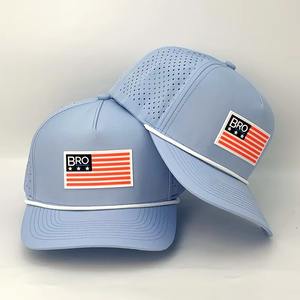 <b>Waterproof</b> Baseball Cap Custom 5 Panel Hydro Breathable Rope <b>Golf</b> <b>Hats</b> Rubber/PVC Logo Frame Mens Sports Gorras - Product Image 4