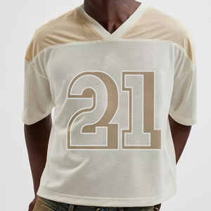 Camisetas de poliéster de peso pesado para hombre Jersey deportivo de malla con cuello en V de secado rápido Camiseta de fútbol americano con técnica de corte automatizado - Product Image 5