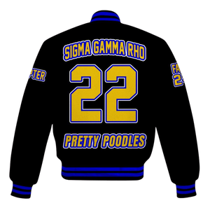 Sigma Gamma Rho 1922 Greek Varsity Letterman Jacket Royal Poodle Inspired Premium SGRho Pride Apparel - Product Image 5