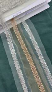 Bordure en dentelle 100% polyester, broderie crochetée soluble à l'eau pour vêtements, chaussures, sacs, vêtements - Product Image 3