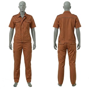 Uniforme de Trabajo para Mujer, 245 GSM, Algodón y Poliéster, Sarga Marrón, Panel en Contraste, Conjunto Industrial, Logotipo Bordado Personalizado - Product Image 5