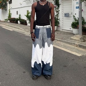 กางเกงยีนส์ทรงตรงสำหรับผู้ชายกางเกงยีนส์ทรงหลวมสไตล์ใหม่ที่กำหนดเองขายส่ง - Product Image 3