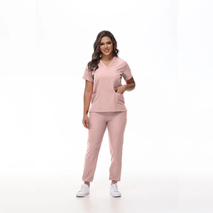 Uniformes de hospital transpirables más vendidos, uniformes médicos con cremallera para hombres y mujeres, conjunto de uniforme de Enfermería de manga corta con logotipo personalizado - Product Image 3