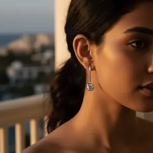 Boucles d'oreilles pendantes en argent pour femmes, avec CZ clair, design vintage tendance, style vintage religieux, forme de papillon en cuivre et laiton, cadeau - Product Image 3