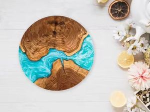 Timber and Resin Coasters Woodp Ch House and <b>Garden</b> Wood Coaster for Drinks Epoxy Resin Coaster Wooden Cup <b>Mat</b> Tea Beer - Product Image 2