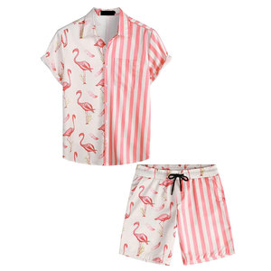 Ensemble short et t-shirt d'été en coton de haute qualité pour hommes, tenue de t-shirt court imprimée avec logo personnalisé et respirant pour hommes - Product Image 1