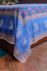 Hand Block Printed Cotton Bedsheet | <b>Floral</b> Paisley <b>Bed</b> <b>Sheet</b> | Indian Handmade Bedding for Wholesale - Product Image 3
