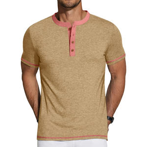 Camiseta Henley informal de manga corta con aspecto moderno adecuada para verano o capas - Product Image 1
