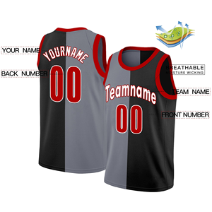 Maillot de basketball personnalisé respirant et antibactérien à manches courtes, imprimé avec fentes latérales, idéal pour les sports d'été, avec broderie sur le devant. - Product Image 2