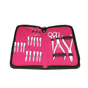 Servicio OEM personalizado mejor precio blanco rosa rebordear alicates Kit de calidad de acero inoxidable Kit de herramientas de extensión de cabello para el cabello - Product Image 5