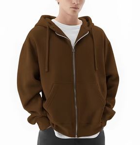 Sweat à capuche pour homme surdimensionné avec logo de marque personnalisé, fermeture éclair intégrale, 460 GSM, imperméable, qualité supérieure, plusieurs couleurs - Product Image 3