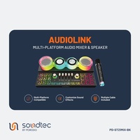 Table de mixage audio multiplateforme Porodo Soundtec Audiolink, haut-parleur, effets sonores personnalisables, compatible avec plusieurs plateformes