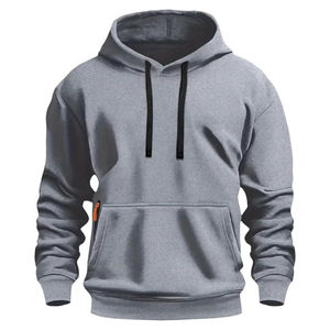 <b>Men</b> Hoodie With Kangaroo Pocket <b>grey</b> Pullover <b>Fleece</b> Oversized Sweatshirt Winter Wear Streetwear Custom Logo Fit hoodies - Product Image 1