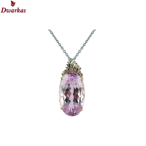 เครื่องประดับที่ปรับแต่งได้925เงินสเตอร์ลิง kunzite CZ หลายจี้อัญมณีสร้อยคอเครื่องประดับ - Product Image 1