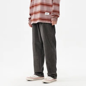 Pantalon de survêtement jambe 100% coton pantalon de survêtement survêtement Logo personnalisé pantalon de survêtement nouveau Style Baggy droit pour hommes polaire tissé laine régulière - Product Image 2