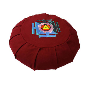 Most Selling Embroidered Zafu Meditation Pleated Cushion Unique Design Perfect for Yoga and Meditation - Product Image 3