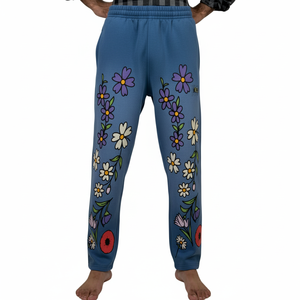 Custom <b>Baggy</b> Loose Streetwear <b>Men's</b> Cotton Dripped DTG Sticker <b>Trouser</b> Pants Jogger Sweat Flared Pant <b>Men</b> washed <b>men's</b> pants - Product Image 1