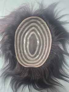 Lace PU Hair Toupee <b>Wig</b> for <b>Men</b>-Indian Remy Hair Prosthesis with Natural Wave & Kinky Straight Styles 40-80g Weight - Product Image 4