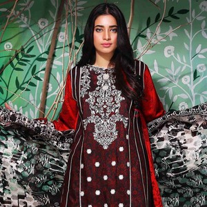 Traje de viscosa bordado Tawakkal Azure - 3983-A - Product Image 1