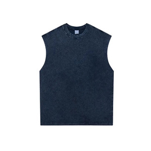 Camiseta sin Mangas Deportiva Casual para Hombre, Nueva Llegada 2024, Logotipo Personalizado, Tejido Transpirable de 180g, Algodón Grueso, Talla Grande, Diseño OEM Teñido - Product Image 5