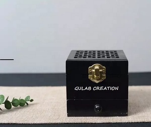 Quemador de incienso de madera negra de forma cuadrada, soporte decorativo hecho a mano para Barra de Aroma para meditación y uso de fragancia en el hogar - Product Image 6