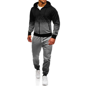 Ropa en stock con logotipo personalizado para hombre, chándales de color sólido para correr, conjuntos con capucha para hombre, chándal - Product Image 1