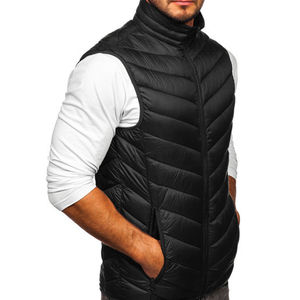 Wholesale Sleeveless Quilted Customized <b>Vest</b> High Quality Custom Made Stand Collar Zipper Puffer <b>Vest</b> Polyester <b>Men</b> Quilted <b>Vest</b> - Product Image 4