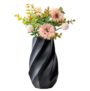 Jarrón de flores negro de esencia brillante, diseño moderno, macetas decorativas de Metal detalladas intrincadas para el hogar, la Oficina y la decoración de eventos - Product Image 1