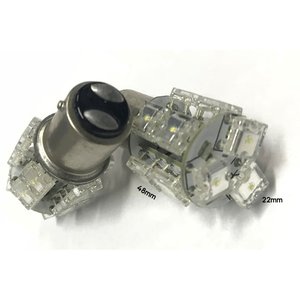 Coppia di 2 1157 BAY15D P21/5W lampadine a LED con 13 F5 quadrato verde colore 12V 2W-auto e moto/altri - Product Image 1