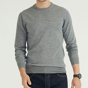 Pull-over en laine mérinos 100% pour hommes OEM personnalisé Pull-over tricoté à col rond pour hommes - Product Image 1