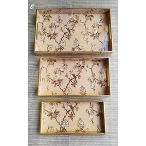 Ensemble de 3 plateaux de service en bois gravés à la main, écologiques, décoratifs, adaptés au contact alimentaire - Product Image 2