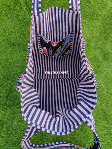 Sac fourre-tout réversible Boho fait à la main 100% coton écologique durable grand imprimé Animal floral multicolore robuste pour l'épicerie - Product Image 5