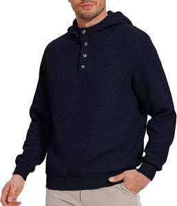 Sweat à capuche en molleton 100% coton de 400 g/m² pour homme, de grande taille, de haute qualité, décontracté, uni, tissu gaufré doux, en vente - Product Image 2