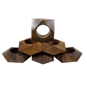 Elegant Vintage Set of 6 Wooden <b>Circle</b> Napkin <b>Rings</b> Eco-Friendly Stocked Design for Wedding & Dinner Table Decoration - Product Image 1